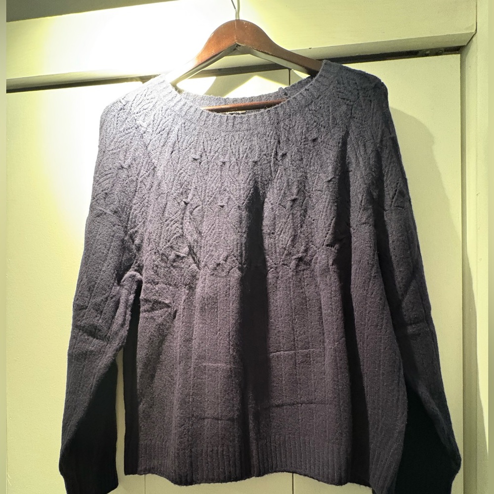 Talbots Women's Cable Knit Sweater - Dark Blue
